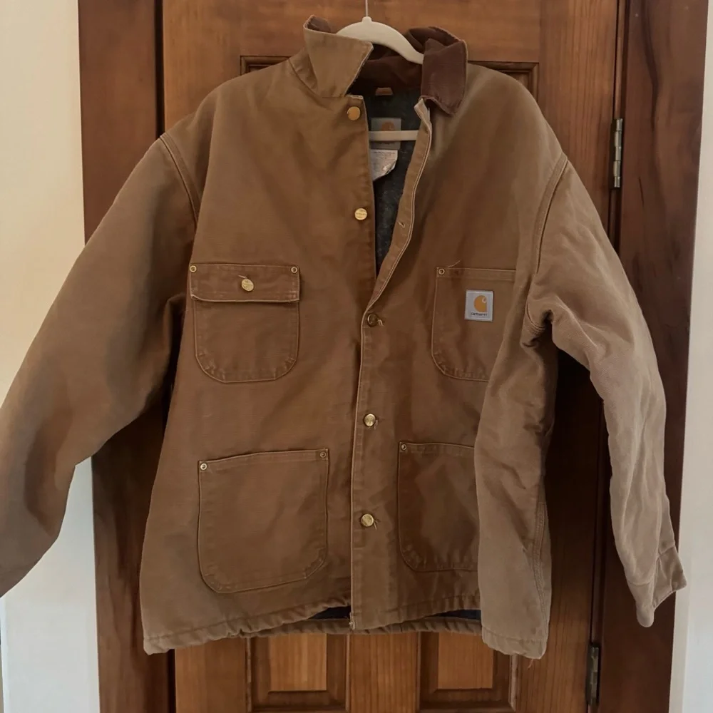 Vtg Carhartt Duck Coat Jacket Mens 50 Reg Blanket Lined 80s Workwear Chore USA